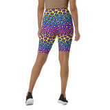 Rainbow Leopard Biker Shorts