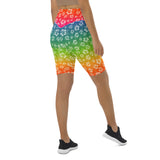 Rainbow Hibiscus Biker Shorts
