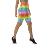 Rainbow Tartan Biker Shorts