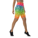 Rainbow Hibiscus Biker Shorts