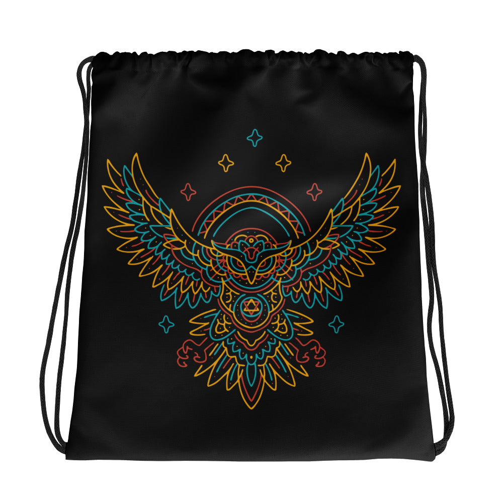 Flying Owl Drawstring bag