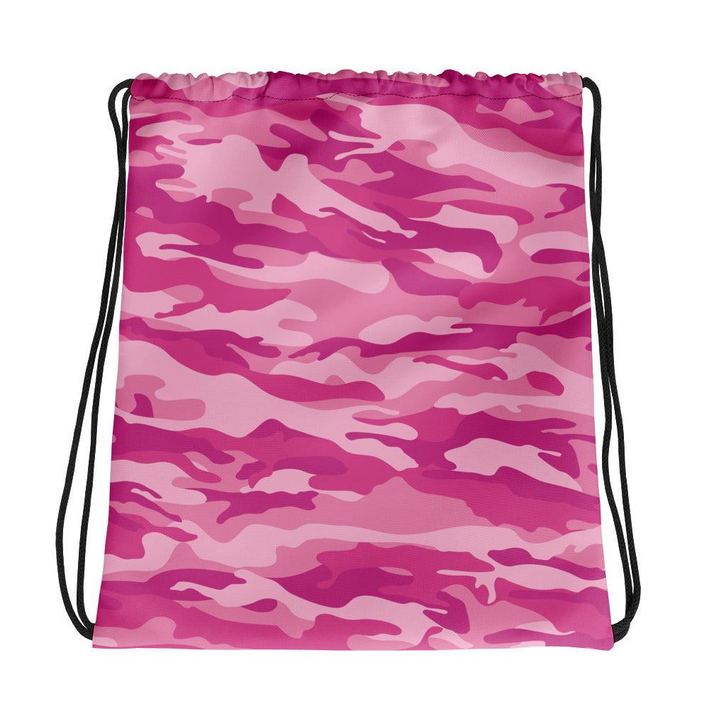 Pink Camo Drawstring bag