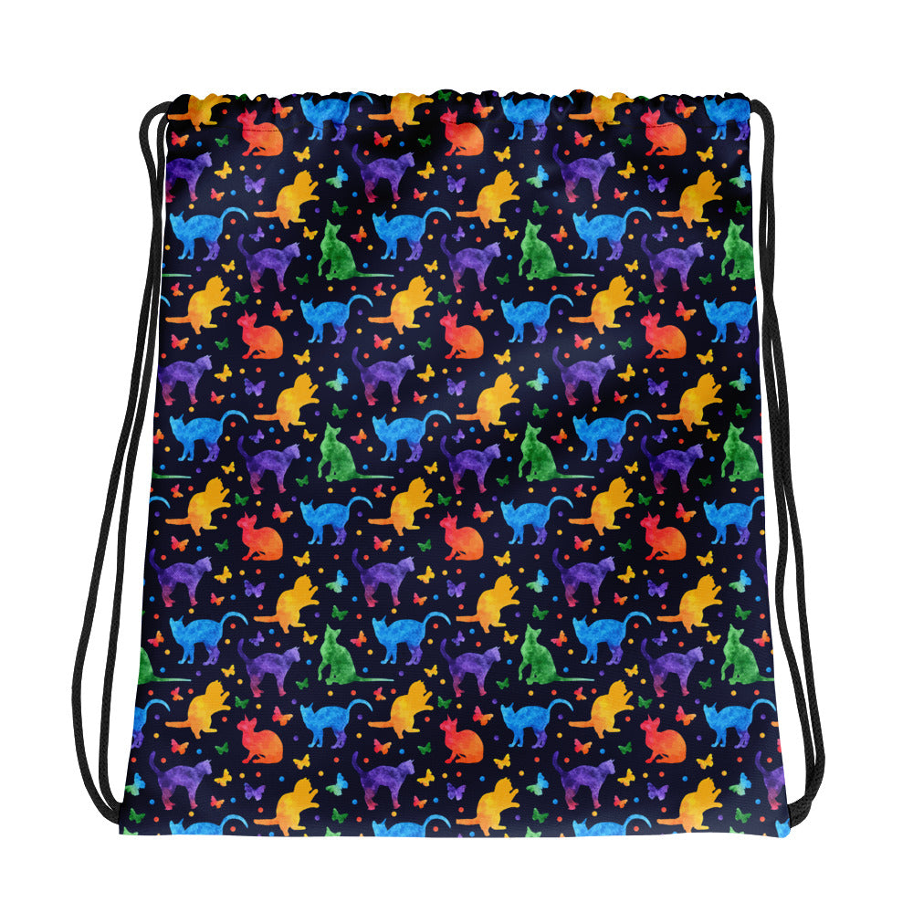 Colorful Cats Drawstring bag