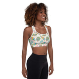 Colored Feathers Padded Sports Bra
