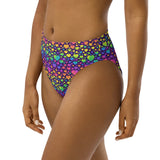 Neon Hearts Recycled high-waisted bikini bottom