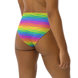 Rainbow Waves Recycled high-waisted bikini bottom