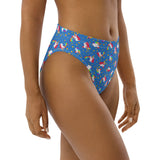 Unicorn Blue Recycled high-waisted bikini bottom