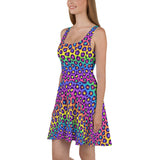Rainbow Leopard Skater Dress
