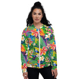 Tropical Rainbow Flower Bomber Jacket