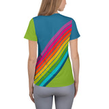 Rainbow Stripes Turqoise/Green Sport T-shirt