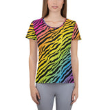 Rainbow Tiger Print Women's Sport T-shirt