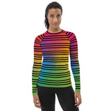 Rainbow Striped Women's Rash Guard