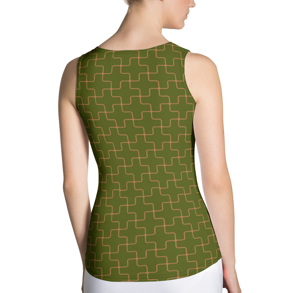 Green Puzzle Tank Top