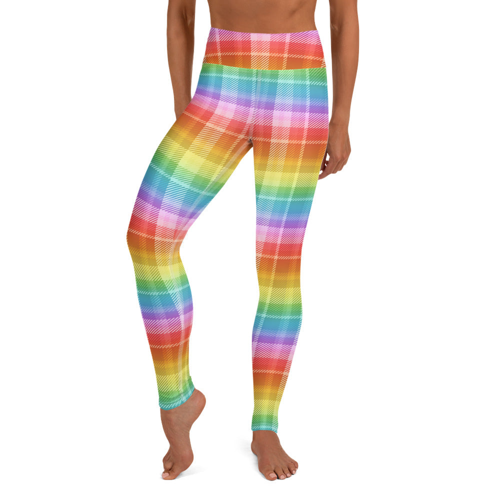 Rainbow Tartan Yoga Leggings