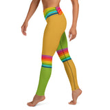 Green/Khaki Rainbow Yoga Leggings