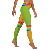 Green/Khaki Rainbow Yoga Leggings