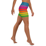 Rainbow Stripe Yoga Shorts