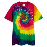 Christmas Teddy Large Embroidery Oversized tie-dye t-shirt