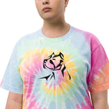 Large Embroidered Pit Bull Oversized tie-dye t-shirt