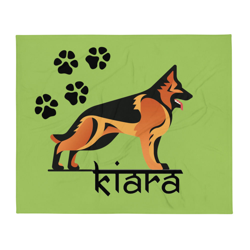 Kiara Logo with Paws Throw Blanket