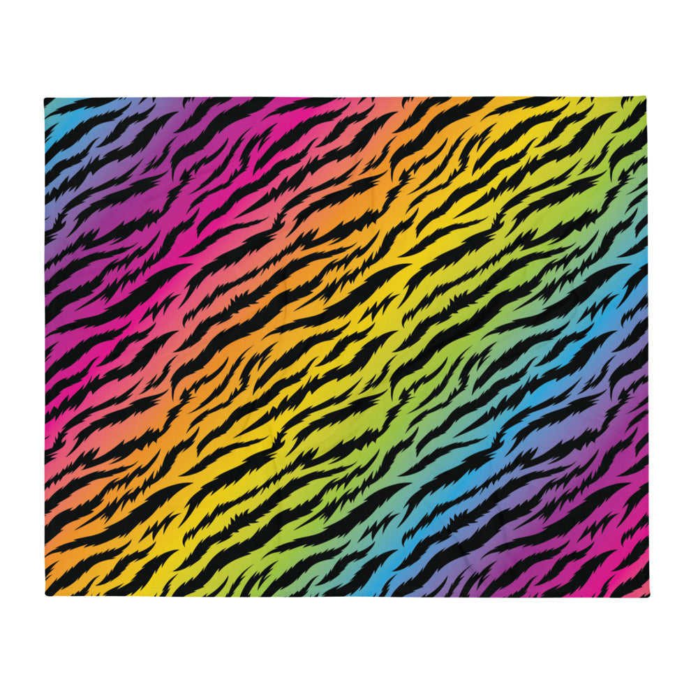 Rainbow Tiger Throw Blanket