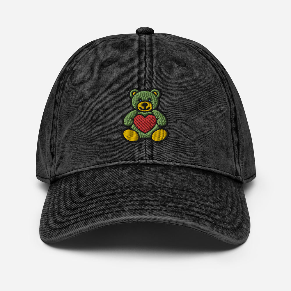 Teddy Embroidered Vintage Cotton Twill Cap