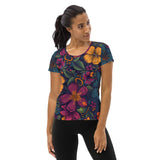 Exotic Flowers All-Over Print Women's Athletic T-shirt