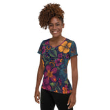 Exotic Flowers All-Over Print Women's Athletic T-shirt