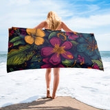 Exotic Flowers Beach Towel