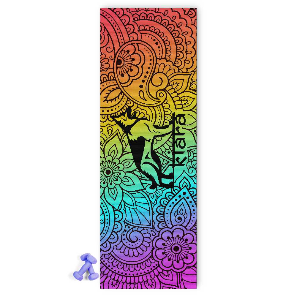 Kiara Logo Rainbow Mandala Yoga Mat