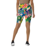 Tropical Rainbow Flower Biker Shorts