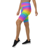 Rainbow Waves Biker Shorts
