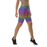 Rainbow Leopard Biker Shorts