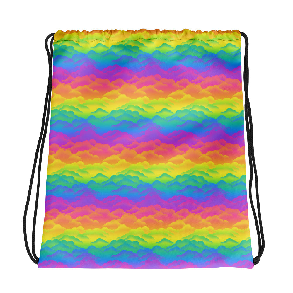 Rainbow Clouds Drawstring bag