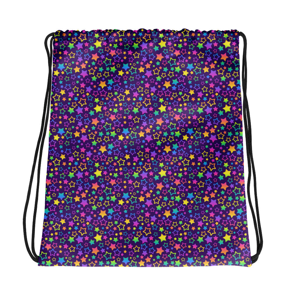 Neon Stars Drawstring bag