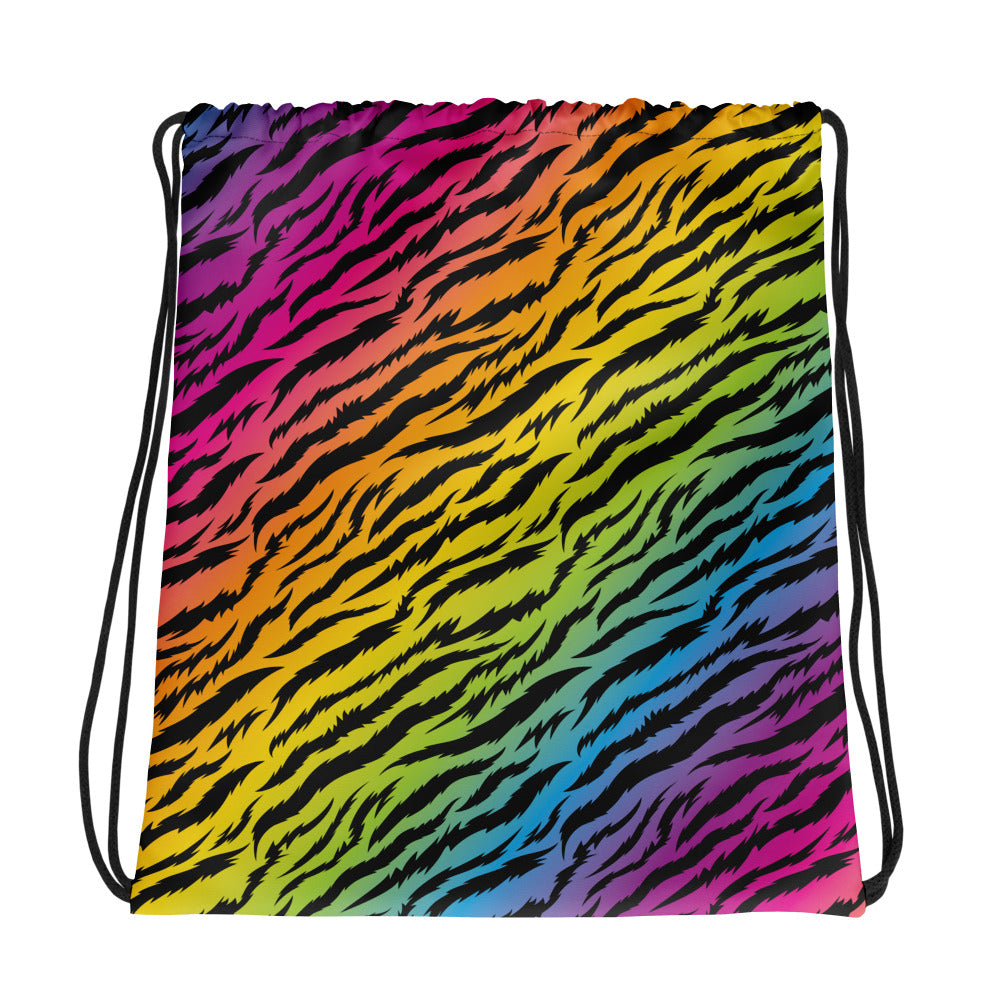 Rainbow Tiger Drawstring bag