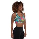 Tropical Water Leaves Padded Sports Bra