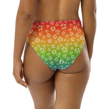 Rainbow Hibiscus Recycled high-waisted bikini bottom