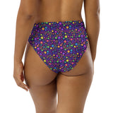 Neon Stars Recycled high-waisted bikini bottom