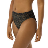 Black Puzzle Recycled high-waisted bikini bottom