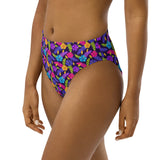 Tropical Flowers Recycled high-waisted bikini bottom
