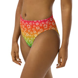 Rainbow Hibiscus Recycled high-waisted bikini bottom