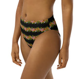 Flower Stripes Recycled high-waisted bikini bottom