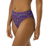 Neon Stars Recycled high-waisted bikini bottom