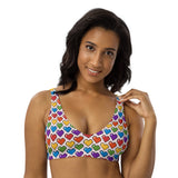 Rainbow Hearts Recycled padded bikini top