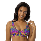 Rainbow Leopard Recycled padded bikini top