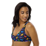 Colorful Cats Recycled padded bikini top