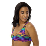 Rainbow Purple Recycled padded bikini top