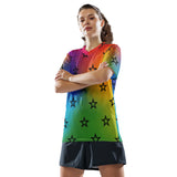 Rainbow Black Stars Unisex Recycled Sports Jersey