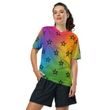 Rainbow Black Stars Unisex Recycled Sports Jersey